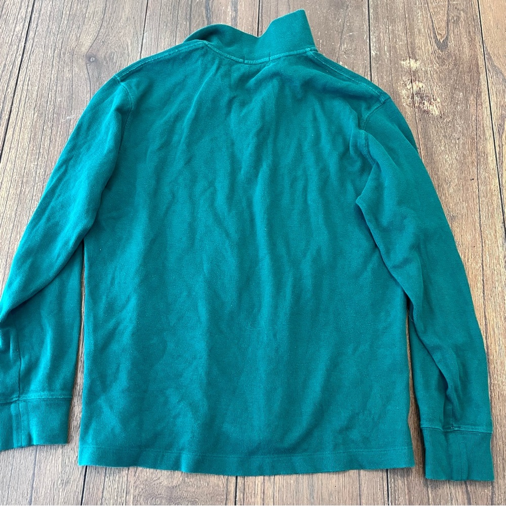 Polo Ralph Lauren Estate Rib 1/4 Zip Green Long Sleeve Mens Medium - Picture 6 of 6